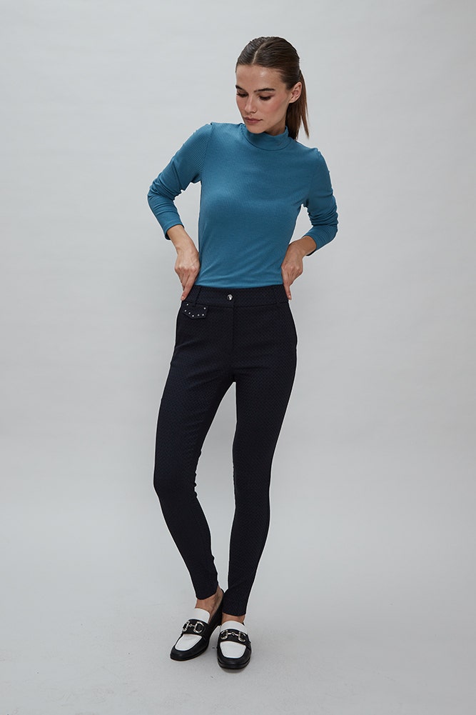 PANTALON PITILLO CON TELA TEXTURADA