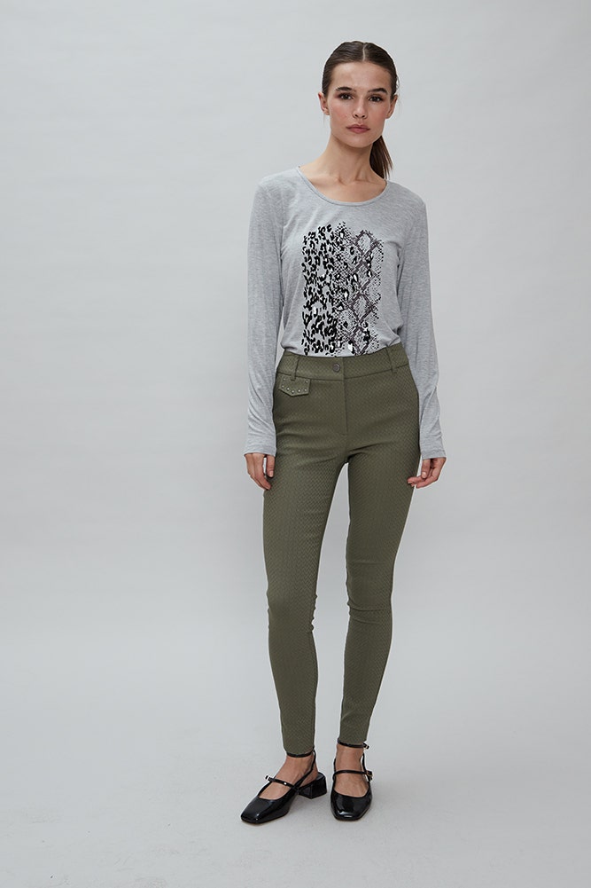 PANTALON PITILLO CON TELA TEXTURADA