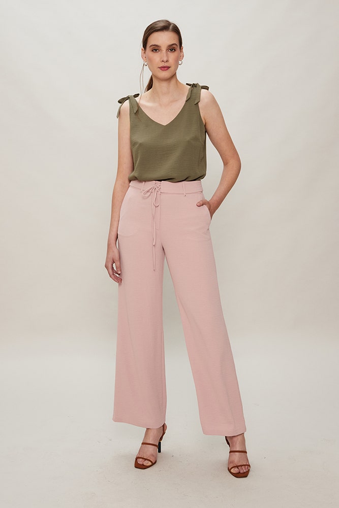 Pantalon palazzo deals con lazo
