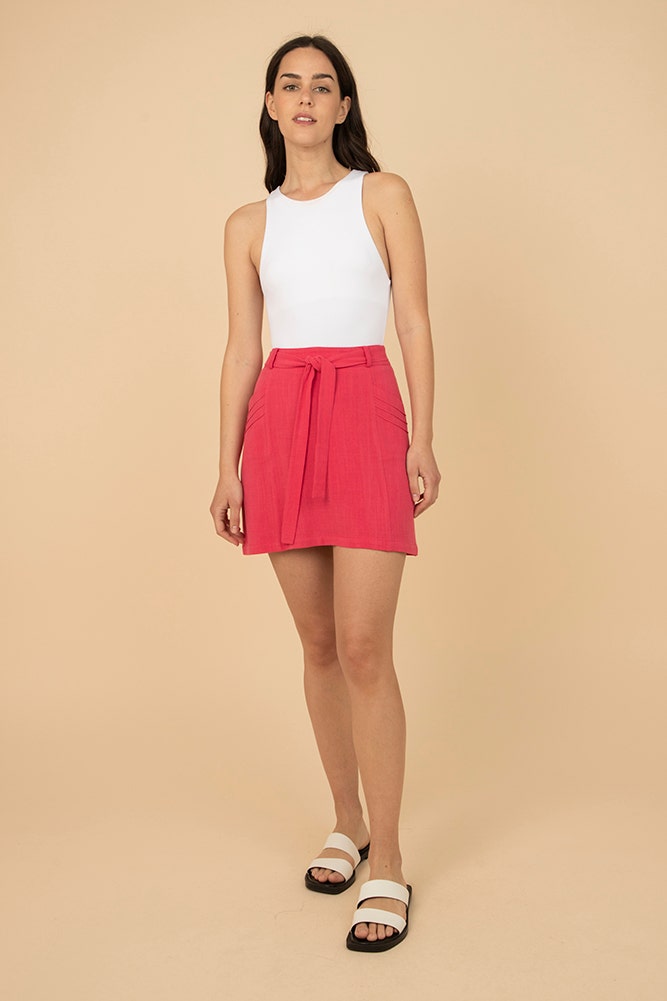 FALDA LISA LOOK LINO LAZO