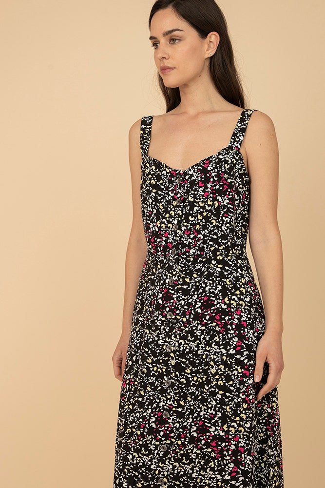 VESTIDO MIDI DE VISCOSA