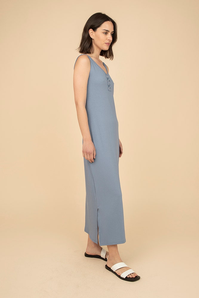 VESTIDO LISO ELASTICADO RIB