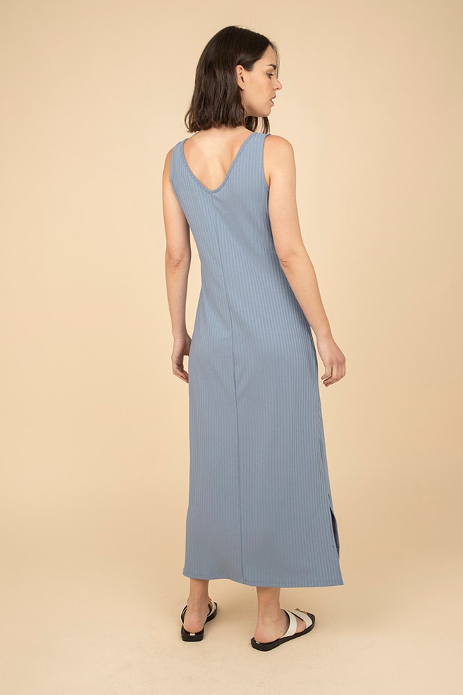VESTIDO LISO ELASTICADO RIB