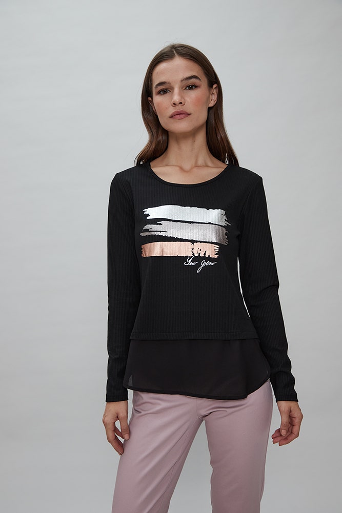 POLERA RIB ESTAMPADA 
