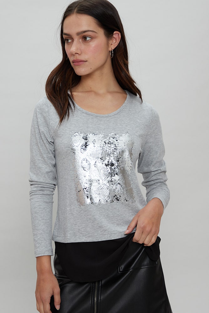 POLERA RIB ESTAMPADA 