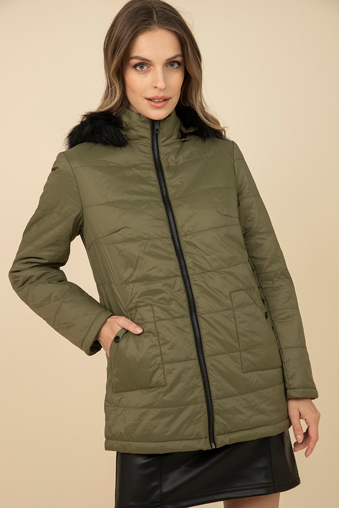 PARKA LARGA CON GORRO 