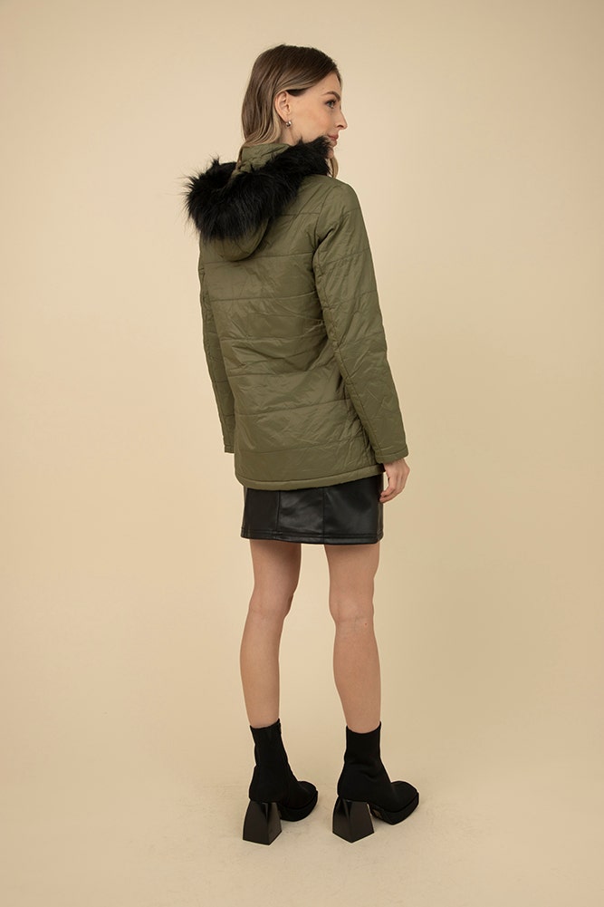PARKA LARGA CON GORRO 