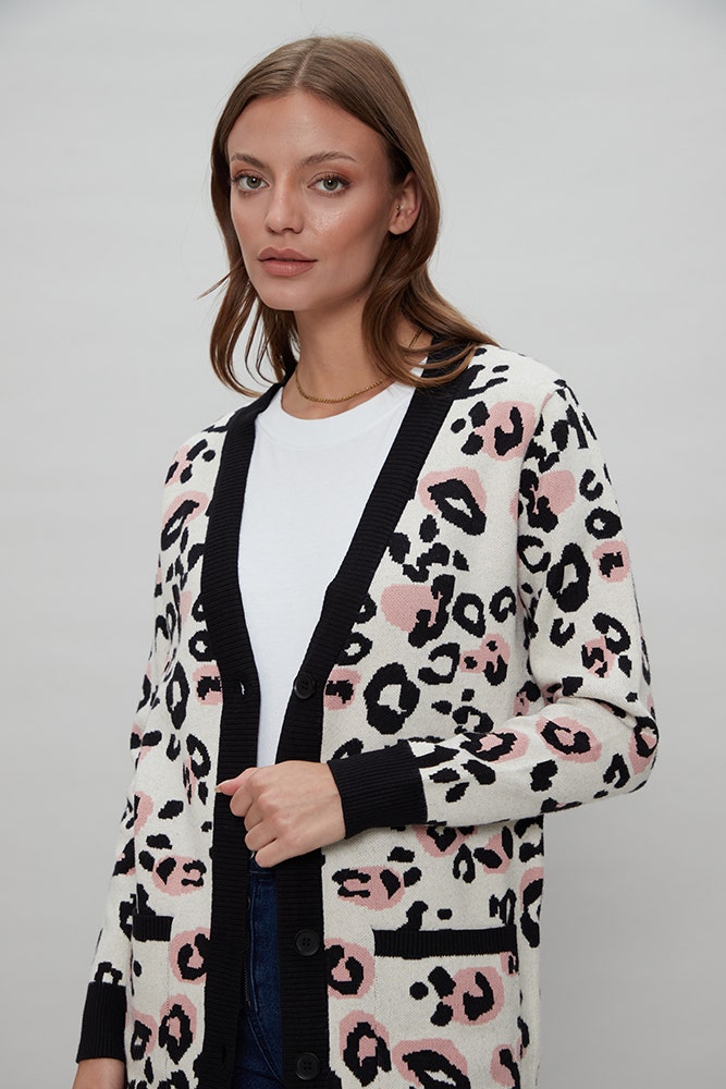 CHALECO TIPO CARDIGAN PRINT
