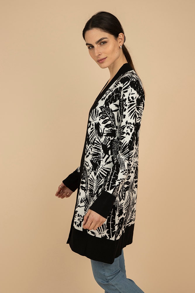 CARDIGAN ABIERTO BLANCO Y NEGRO