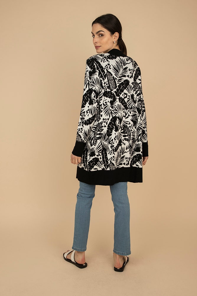 CARDIGAN ABIERTO BLANCO Y NEGRO